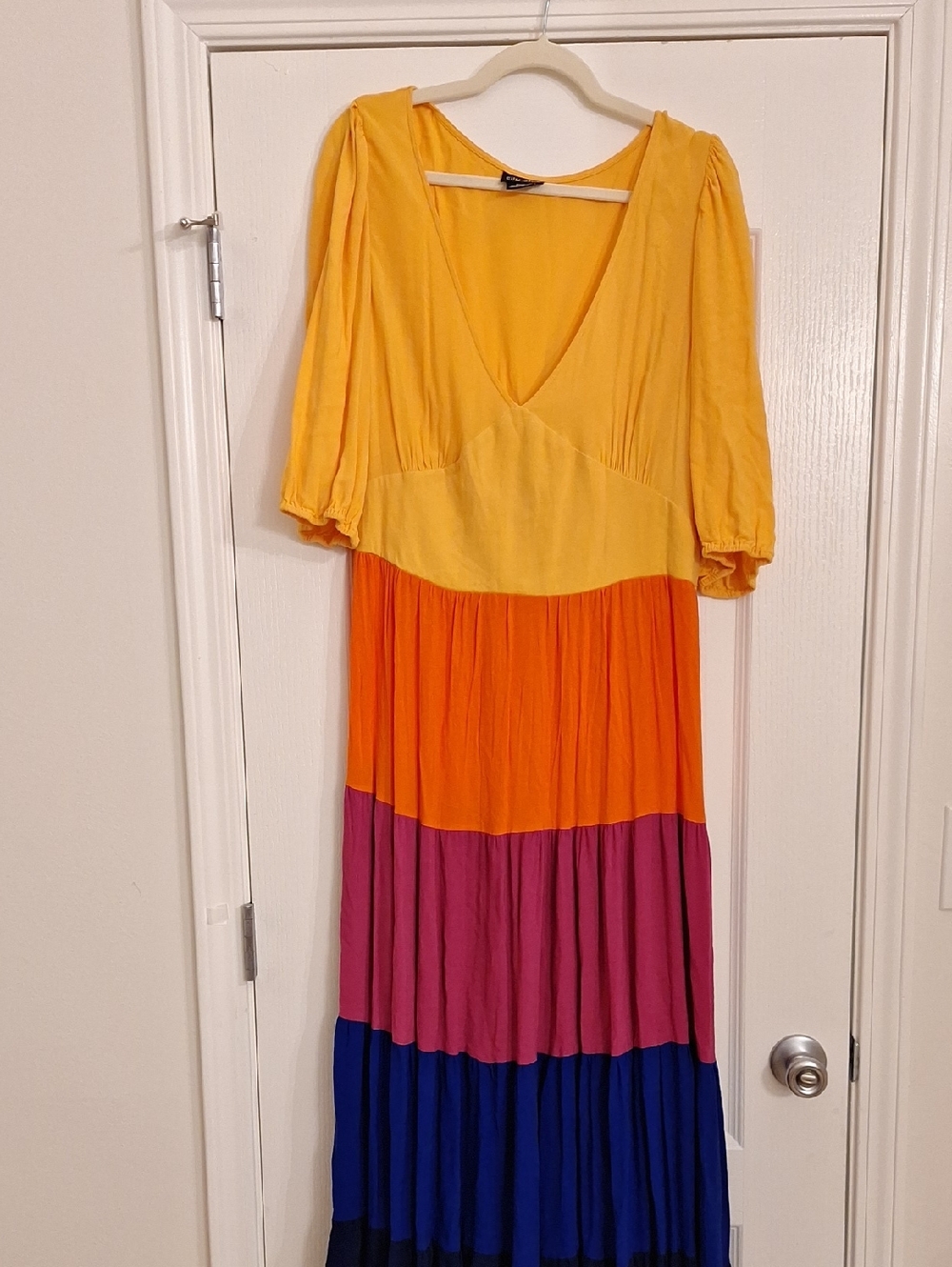 City Chic Yellow Colorblock Maxi Dress